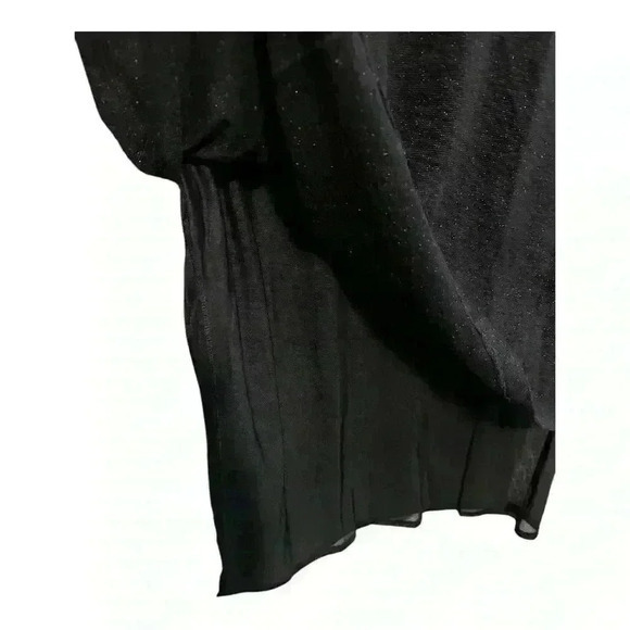 Vintage Domina Sleeveless Black Sweater Dress with Velvet Trim and Slip - Picture 3 of 7